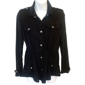 BONGO Jacket Top Open Front Button Down Black size Small